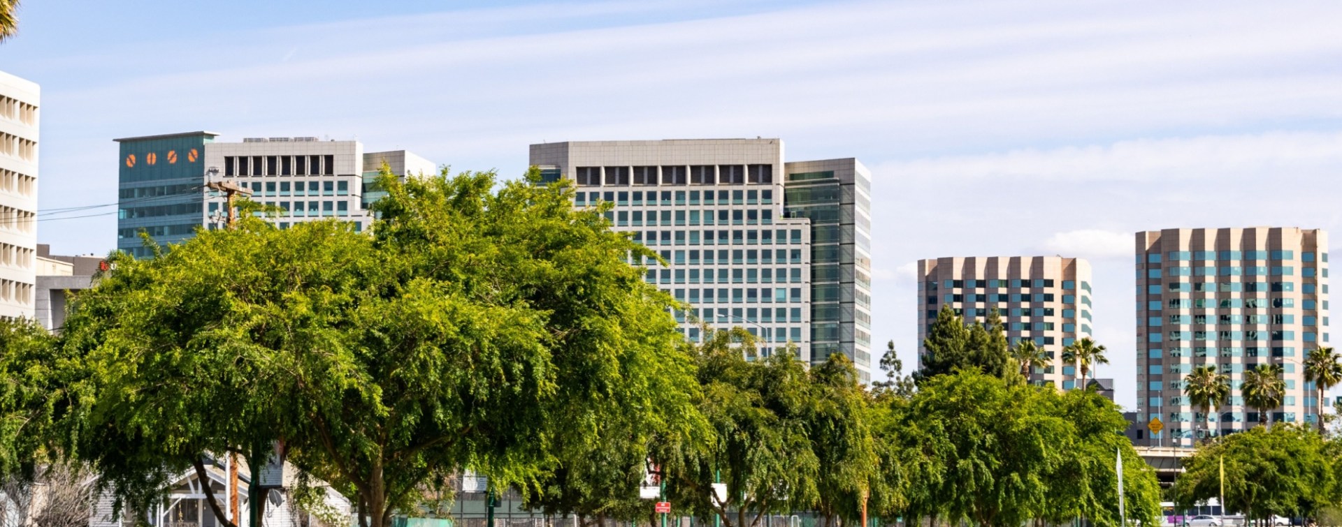 Panoramic view of downtown San Jose California office space properties