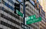 Perhaps the best location for retail space in Manhattan: the intersection of Fifth Avenue and West 46th Street, just a short walk away from Grand Central