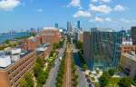 panoramic aerial view of the boston back bay skyline