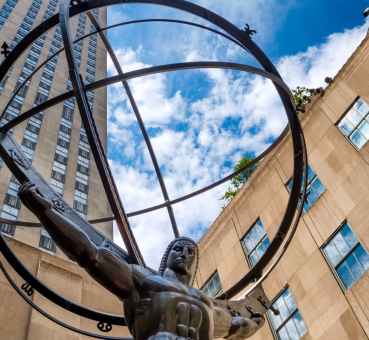 Statue in front of the Rockefeller Center