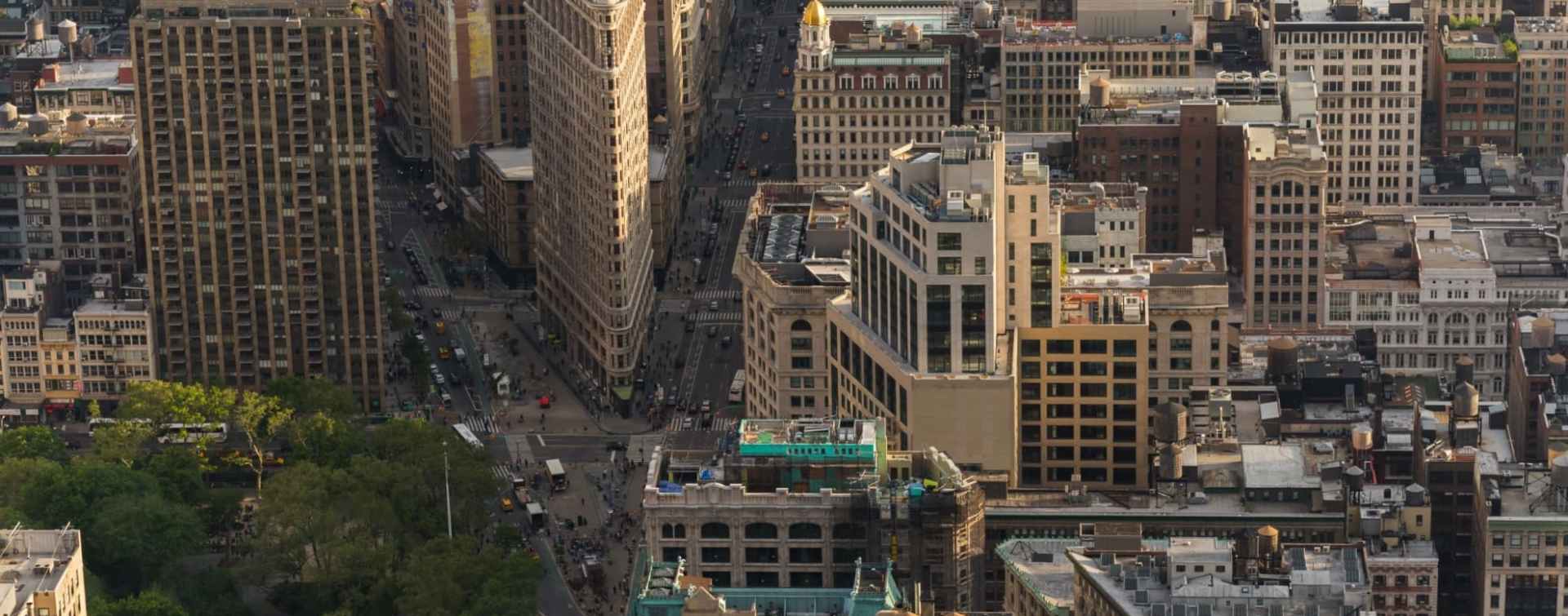 Aerial view of Flatiron Building