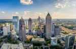 aerial panoramic view of the atlanta downtown skyline