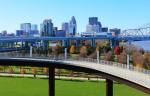 panoramic view of the central business district skyline in Louisville KY